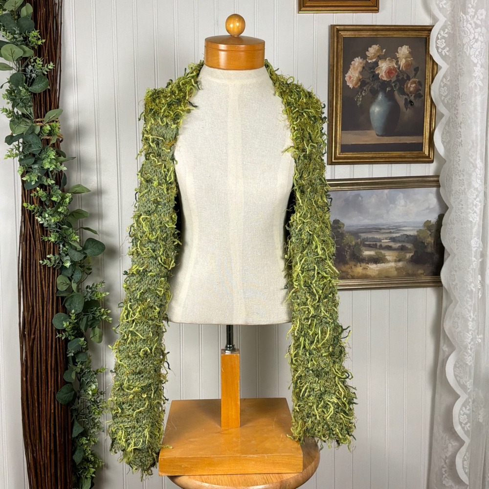 Unbranded Shrug Bolero Women One Size Green Excellent Shag Knit Open Front
